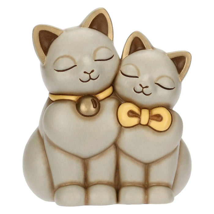 THUN Coppia Di Gatti Innamorati In Ceramica - T10034277H90