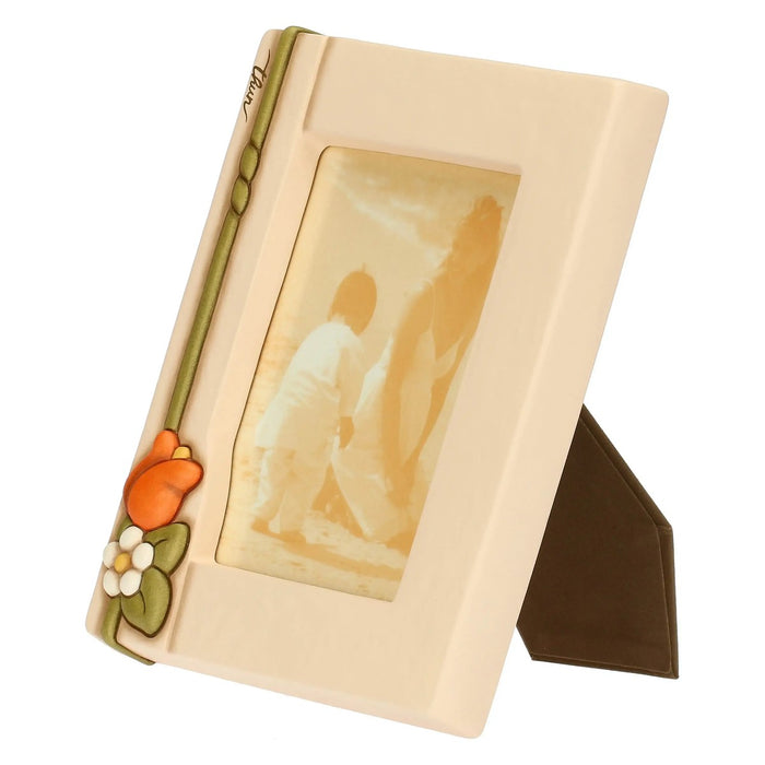 THUN Portafoto In Ceramica Con Fiori Country Bloom Grande