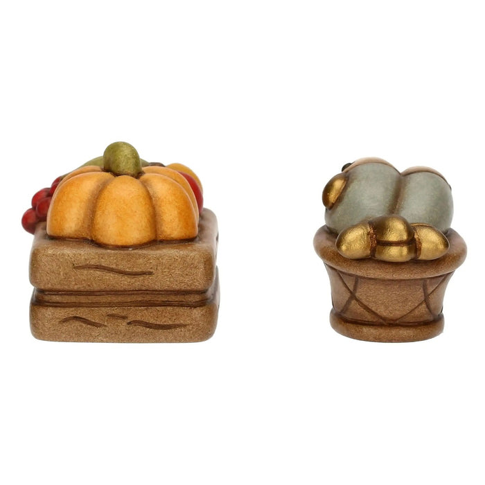 THUN Set Cassetta Frutta E Cesto Con Pesce In Ceramica Presepe Classico