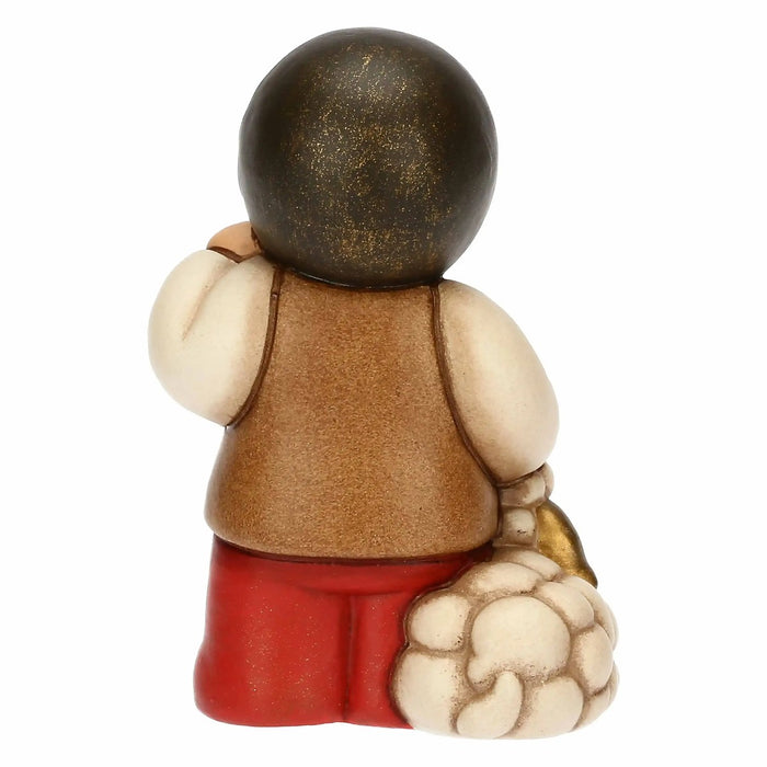 THUN Bimbo Con Lanterna In Ceramica Presepe Classico In Rosso