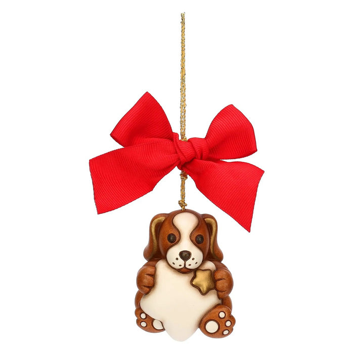 THUN Addobbo Natalizio Con Cane Todo In Ceramica Grande