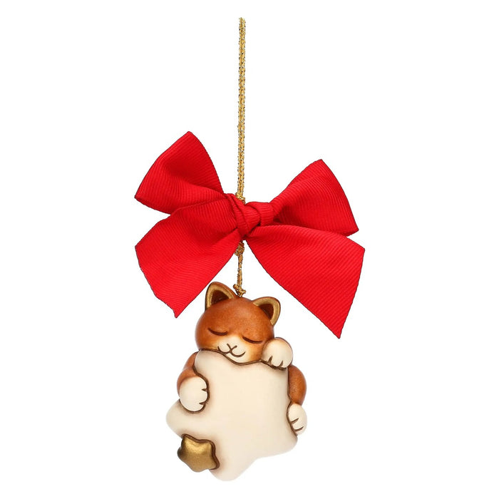THUN Addobbo Natalizio Con Gatto Momi In Ceramica Grande
