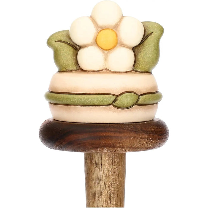 THUN Portarotolo In Legno E Ceramica Country Bloom