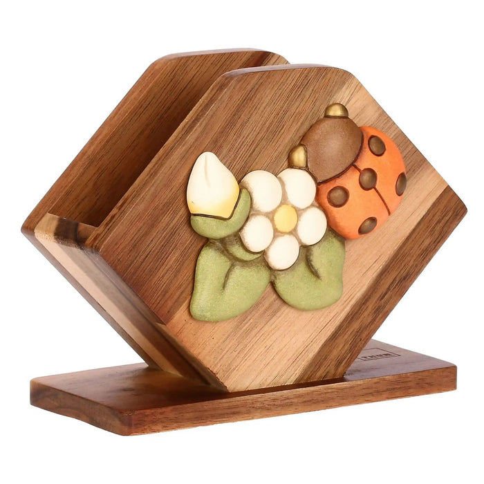 THUN Portatovaglioli In Legno E Ceramica Country Bloom