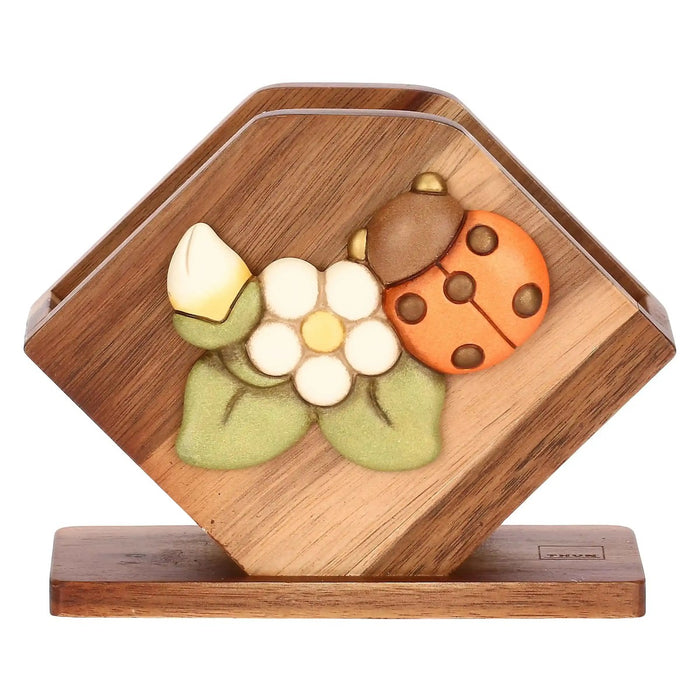 THUN Portatovaglioli In Legno E Ceramica Country Bloom
