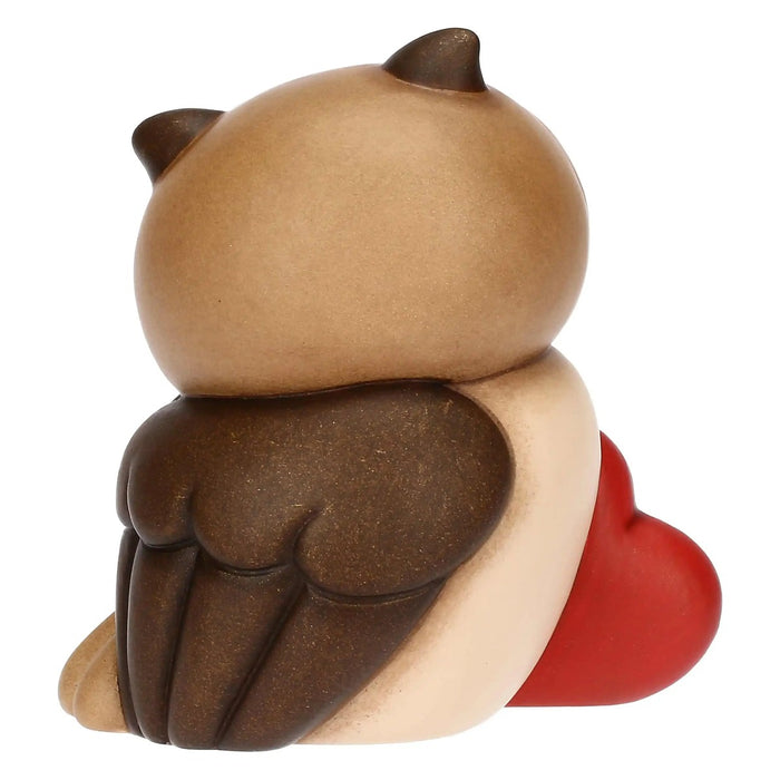 THUN Gufo Lucky Con Cuore In Ceramica Medio