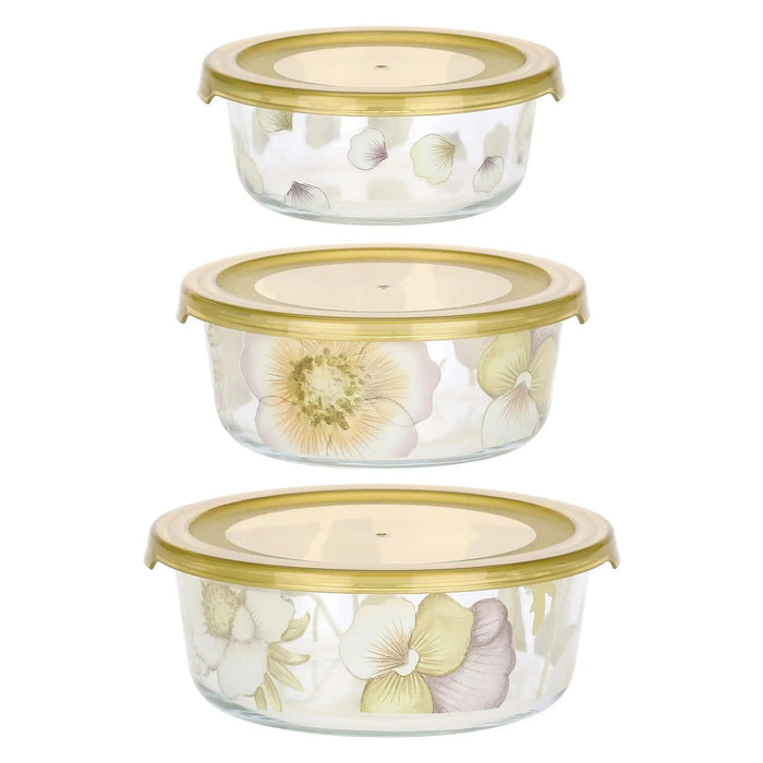 THUN Set 3 Contenitori Ermetici In Vetro Bloom