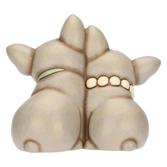 THUN Coppia Cani Bulldog Francese In Ceramica, Media