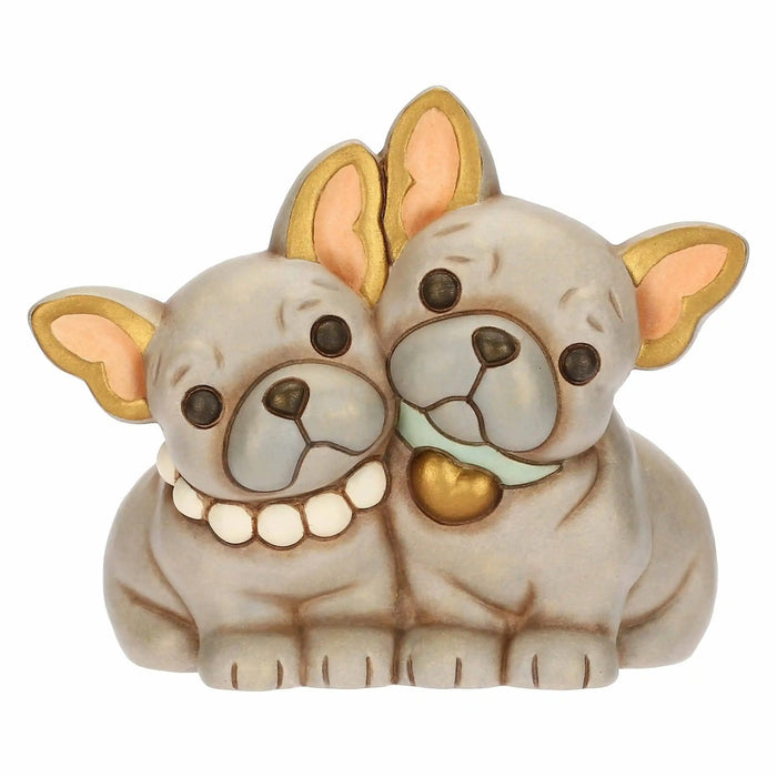 THUN Coppia Cani Bulldog Francese In Ceramica, Media