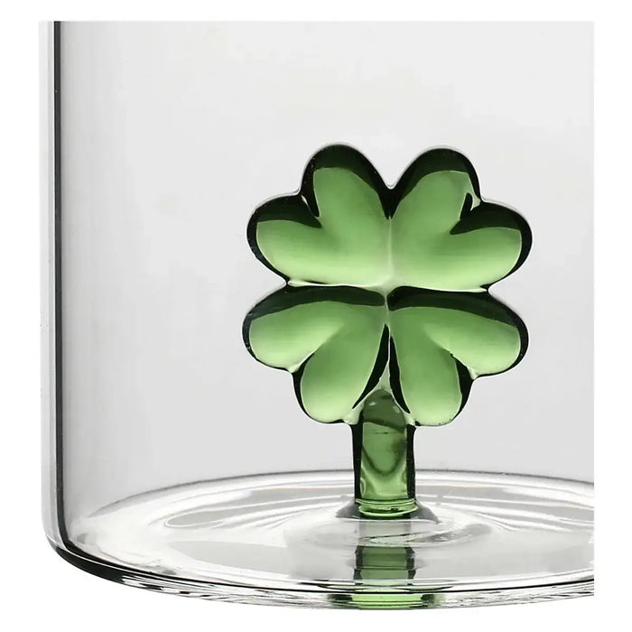 THUN Set 2 Bicchieri In Vetro Borosilicato Quadrifoglio