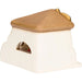 THUN Set Capanna Con Sacra Famiglia, Bue, Asinello In Ceramica Colore Rosso