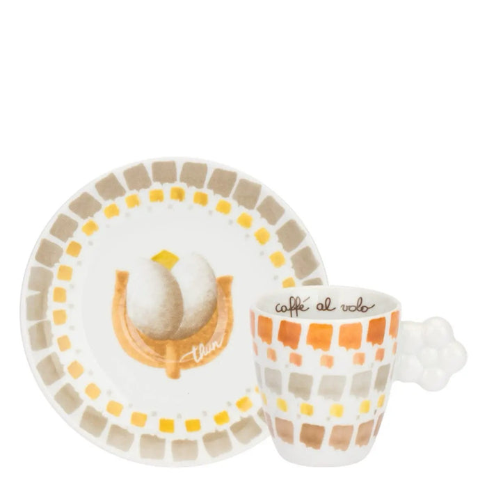THUN Set 6 Tazzine Caffè Con Piattino Tulipani