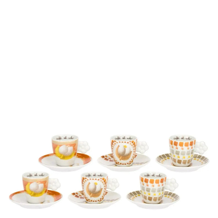 THUN Set 6 Tazzine Caffè Con Piattino Tulipani
