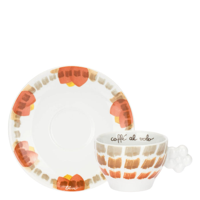 THUN Set 2 Tazze Medie Con Piattino Tulipani