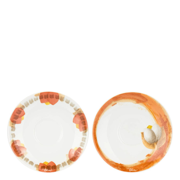 THUN Set 2 Tazze Medie Con Piattino Tulipani