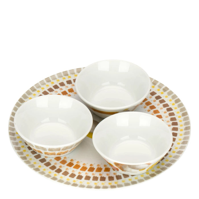 THUN Set 3 Ciotole Con Piatto Grande Tulipani