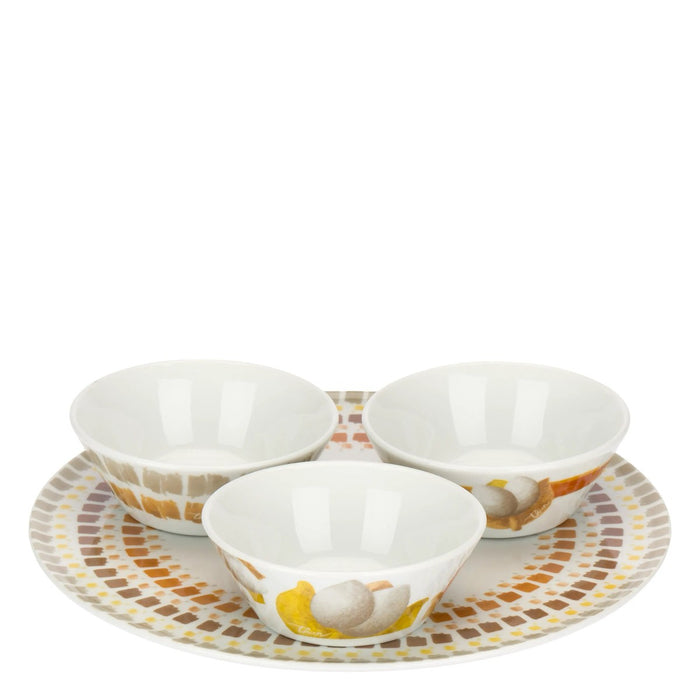 THUN Set 3 Ciotole Con Piatto Grande Tulipani