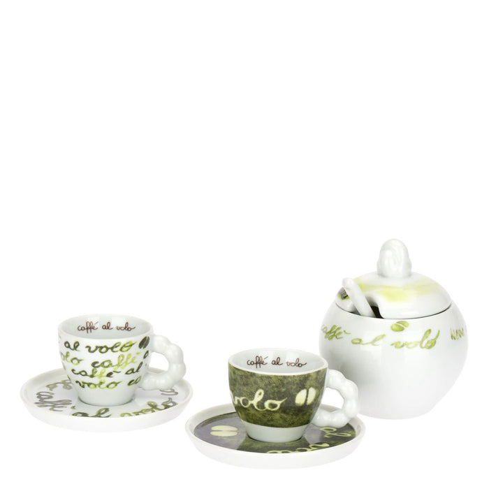 THUN Set 2 Tazzine Caffè Con Piattino E Zuccheriera Caffè Al Volo
