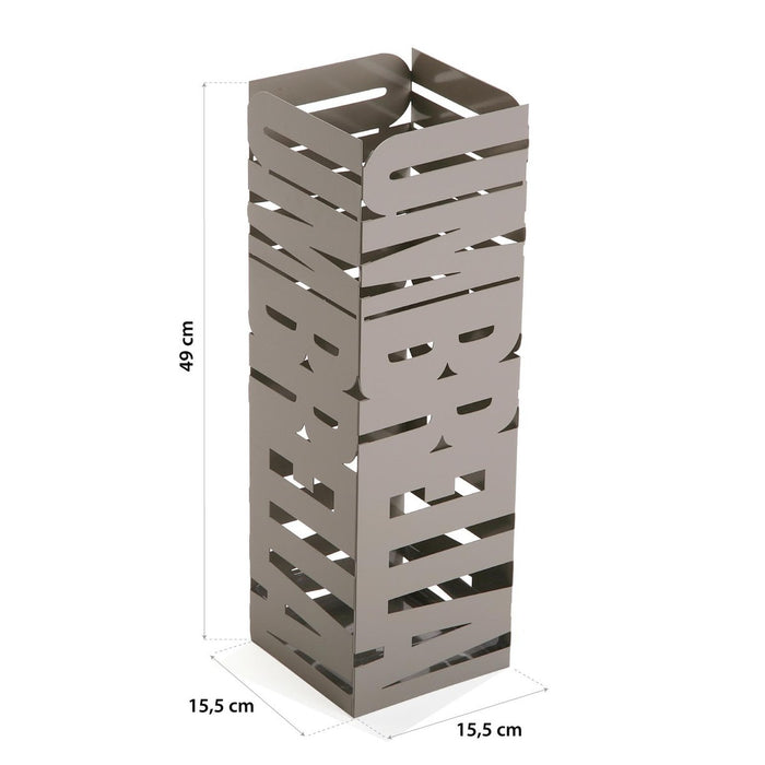 VERSA Portaombrelli Umbrella In Metallo Grigio 15,5X15,5X49 Cm
