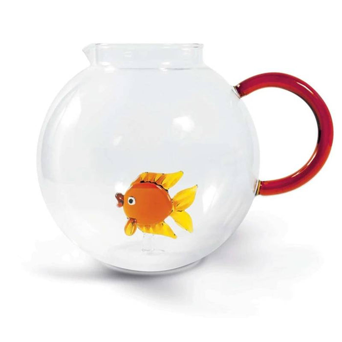 WD LIFESTYLE Brocca In Vetro Borosilicato 1,7 Lt Decoro Pesciolino Rosso - 565PES