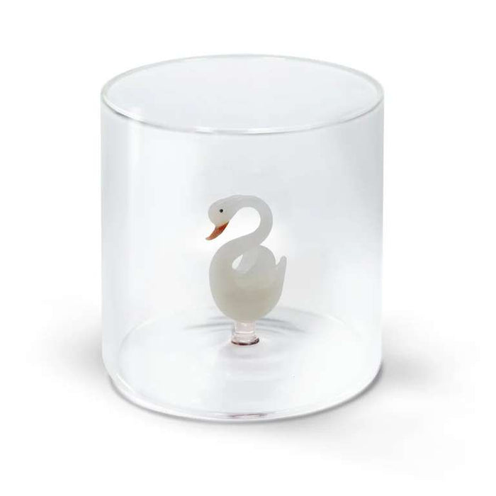 WD LIFESTYLE Bicchiere In Vetro Borosilicato 250Ml Decoro Cigno - 566CIG