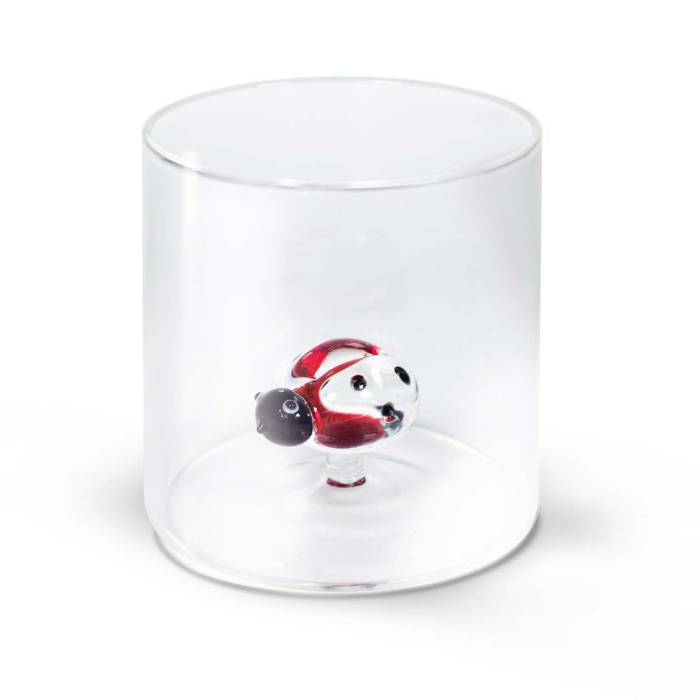 WD LIFESTYLE Bicchiere In Vetro Borosilicato 250 Ml Decoro Coccinella - 566COC