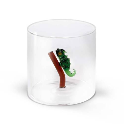 WD LIFESTYLE Bicchiere In Vetro Borosilicato 250 Ml Decoro Geco - 566GEC