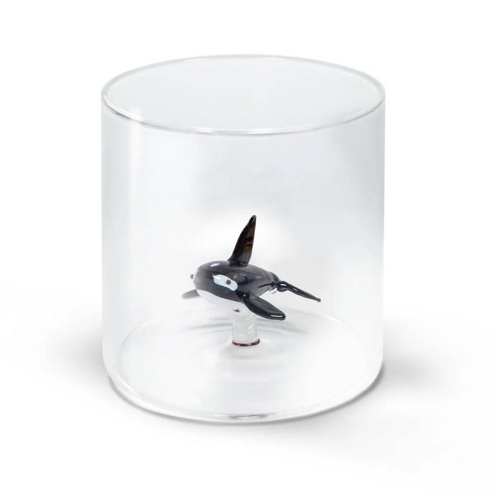 WD LIFESTYLE Bicchiere In Vetro Borosilicato 250 Ml Decoro Orca - 566ORC