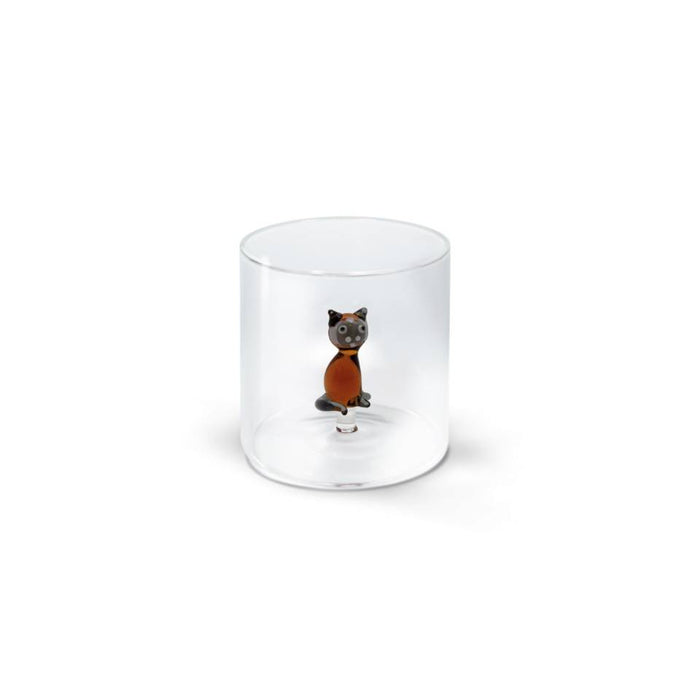 WD LIFESTYLE Bicchiere In Vetro Borosilicato 250 Ml Decoro Gatto - 566SIA