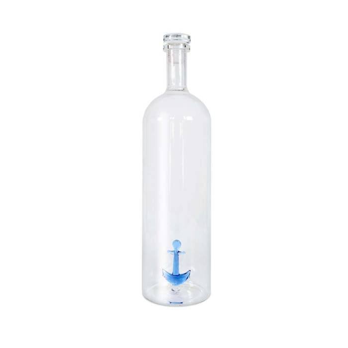 WD LIFESTYLE Bottiglia In Vetro Borosilicato Con Tappo 1,2 Lt Decoro Ancora - 585ANC