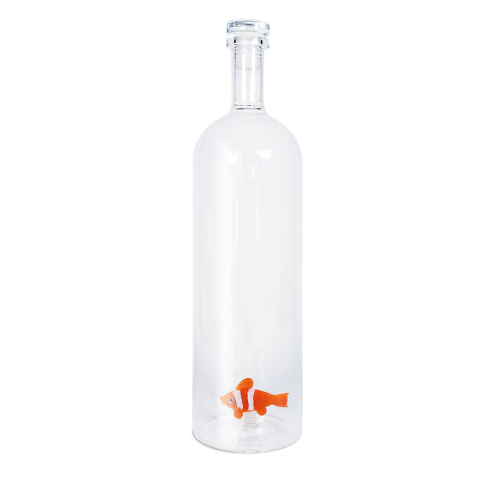 WD LIFESTYLE Bottiglia In Vetro Borosilicato Con Tappo 1,2 Lt Decoro Pesce Pagliaccio - 585PAG