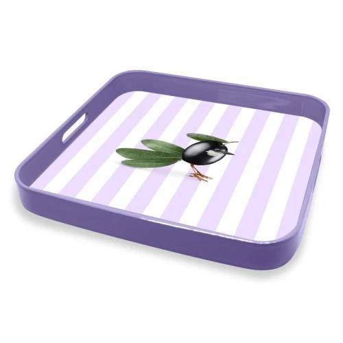 WD LIFESTYLE Vassoio Quadrato 34X34 Cm Decoro Oliva - 693OLI
