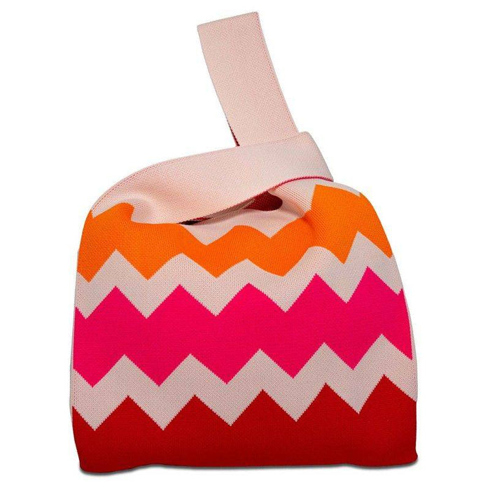 WD LIFESTYLE Borsa Nodo Lavorata A Maglia Decorazione Zig Zag 30 X 2 X 31 Cm - 796ZIG
