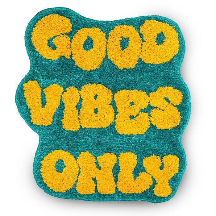 WD LIFESTYLE Tappeto Colorato E Vivace Decoro Good Vibes Only 60X64,8 Cm Turchese Giallo Amsterdam Line - 861VIB
