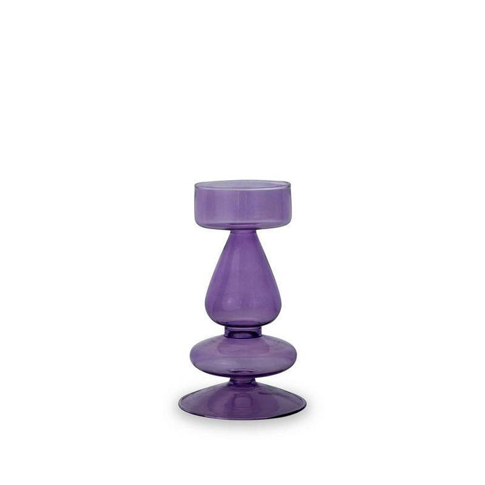 WD LIFESTYLE Portacandela Di Vetro O Vaso 15 Cm Viola Samarcanda Line - 870VI