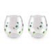 WD LIFESTYLE Set 2 Bicchieri 350 Ml Con Decoro Pois Verdi Monterey Line - 879MAC