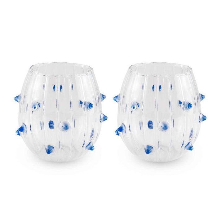 WD LIFESTYLE Set 2 Bicchieri 350 Ml Con Decori Blu Monterey Line - 879SPI