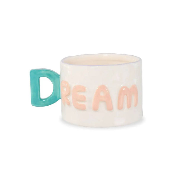 WD LIFESTYLE Tazza Colazione In Stoneware 440 Ml Decoro Dream Verde Rosa Amsterdam Line - 897DRE