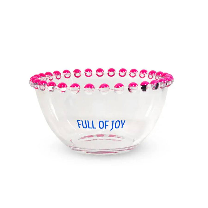 WD LIFESTYLE Set 2 Ciotole 500 Ml In Vetro Con Scritta Colorata Rosa E Blu - 923A