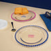 WD LIFESTYLE Set 2 Piattini D 19,5 Cm In Vetro Decorazione Rosa Blu - 924A