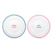 WD LIFESTYLE Set 2 Piattini D 19,5 Cm In Vetro Decorazione Rosa Blu - 924A