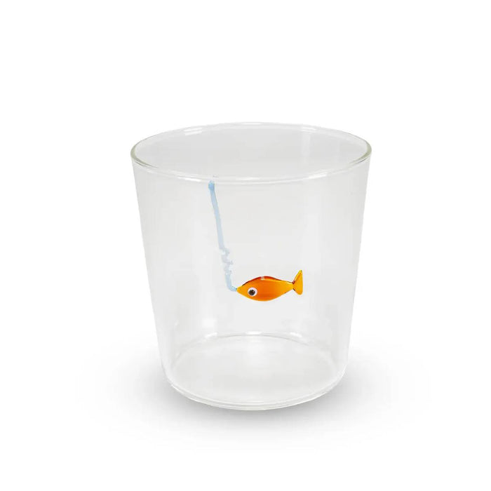 WD LIFESTYLE Bicchiere In Vetro Borosilicato 250 Ml Decoro Pesce Con Amo Monterey Line - 927AMO