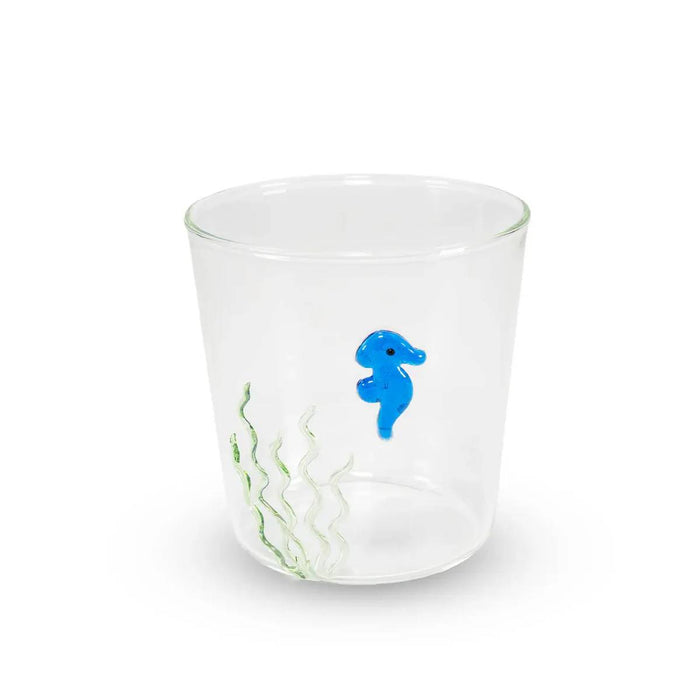 WD LIFESTYLE Bicchiere Vetro Borosilicato 250 Ml Decoro Cavalluccio Marino Monterey Line - 927CAV