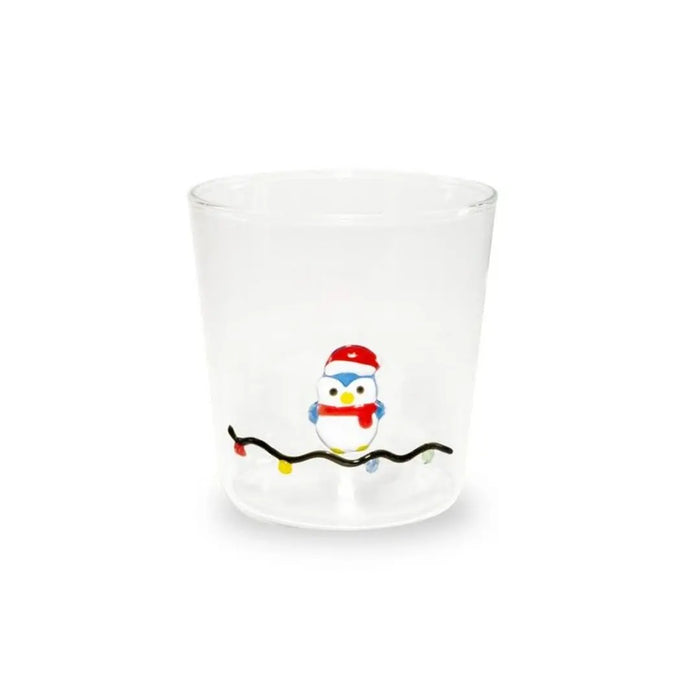 WD LIFESTYLE Bicchiere In Vetro 250 Ml Decoro Pinguino