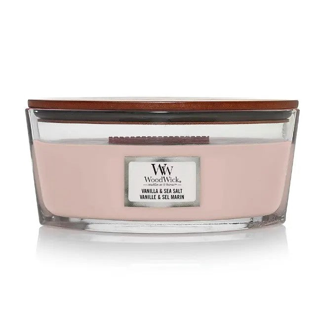 YANKEE CANDLE Woodwick Ellipse Vanilla E Sea Salt