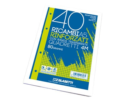 BLASETTI Ricambi Rinforzati A5 -4M- Quadretti 4 Millimetri Senza Margine - 2328