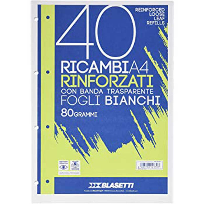 BLASETTI Ricambi Rinforzati A5 In Carta 80Gr Righe Senza Margine - 2326