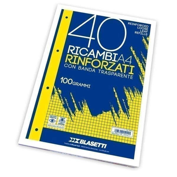 BLASETTI Ricambi Rinforzati A4 In Carta 100Gr Righe Di Prima E Seconda Elementare Con Margine - 5439
