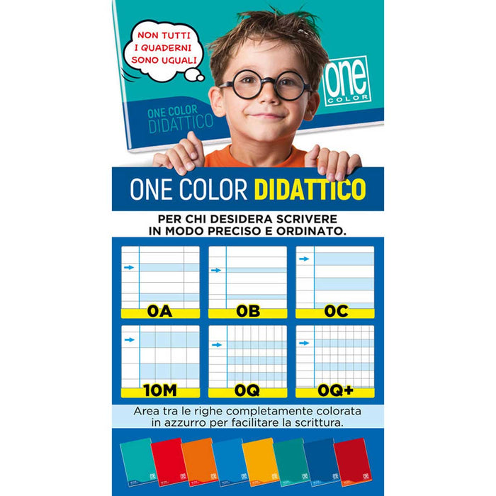 BLASETTI Maxi Quaderno A4 One Color Didattico 100 Gr Fsc Righe Per Dislessia Di Prima E Seconda Elementare Con Margine - 7041