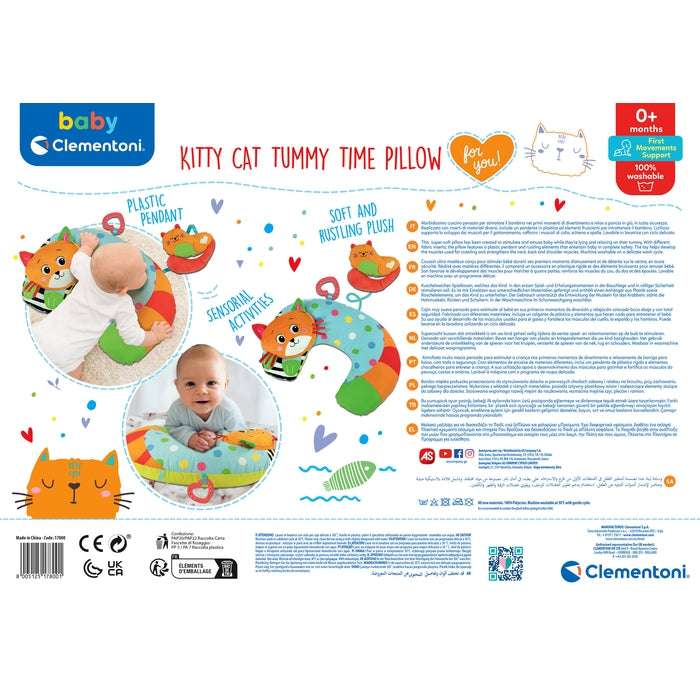 CLEMENTONI Kitty Cat Tummy Pillow - Cuscino Neonato - 17800